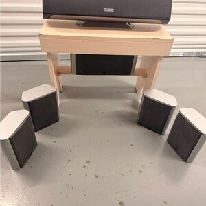 Black and Silver Speaker Set